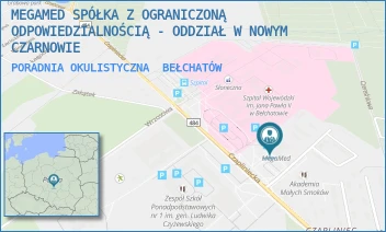 PORADNIA OKULISTYCZNA - MEGAMED SPÓŁKA Z OGRANICZONĄ ODPOWIEDZIALNOŚCIĄ - ODDZIAŁ W NOWYM CZARNOWIE - UL. CZAPLINIECKA 93/95,  BEŁCHATÓW