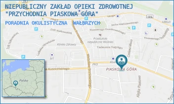 PORADNIA OKULISTYCZNA - NIEPUBLICZNY ZAKŁAD OPIEKI ZDROWOTNEJ "PRZYCHODNIA PIASKOWA GÓRA" - UL. GŁÓWNA 4,  WAŁBRZYCH