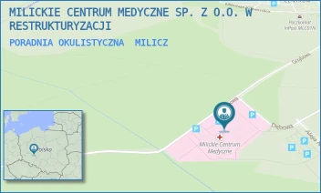 PORADNIA OKULISTYCZNA - MILICKIE CENTRUM MEDYCZNE SP. Z O.O. W RESTRUKTURYZACJI - UL. GRZYBOWA 1,  MILICZ