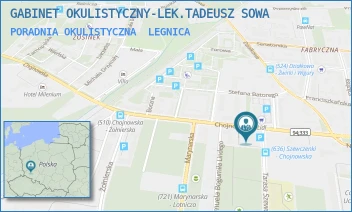 PORADNIA OKULISTYCZNA - GABINET OKULISTYCZNY-LEK.TADEUSZ SOWA - UL. CHOJNOWSKA 112/210,  LEGNICA