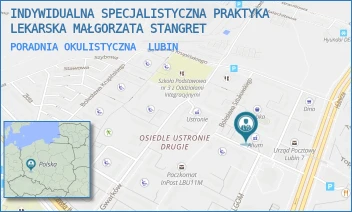 PORADNIA OKULISTYCZNA - INDYWIDUALNA SPECJALISTYCZNA PRAKTYKA LEKARSKA MAŁGORZATA STANGRET - UL. BUDOWNICZYCH LGOM 61B/2,  LUBIN