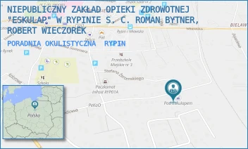 PORADNIA OKULISTYCZNA - NIEPUBLICZNY ZAKŁAD OPIEKI ZDROWOTNEJ "ESKULAP" W RYPINIE S. C. ROMAN BYTNER, ROBERT WIECZOREK - OGRODOWA 36,  RYPIN