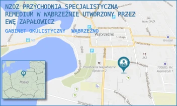 GABINET OKULISTYCZNY - NZOZ PRZYCHODNIA SPECJALISTYCZNA REMEDIUM W WĄBRZEŹNIE UTWORZONY PRZEZ EWĘ ZAPAŁOWICZ - MATEJKI 2A,  WĄBRZEŹNO