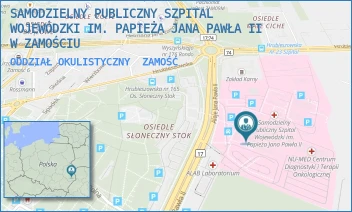ODDZIAŁ OKULISTYCZNY - SAMODZIELNY PUBLICZNY SZPITAL WOJEWÓDZKI IM. PAPIEŻA JANA PAWŁA II W ZAMOŚCIU - ALEJE JANA PAWŁA 10,  ZAMOŚĆ