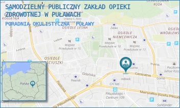 PORADNIA OKULISTYCZNA - SAMODZIELNY PUBLICZNY ZAKŁAD OPIEKI ZDROWOTNEJ W PUŁAWACH - CENTRALNA 16,  PUŁAWY