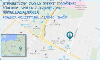 PORADNIA OKULISTYCZNA - ZAMOŚĆ - NIEPUBLICZNY ZAKŁAD OPIEKI ZDROWOTNEJ "JOLOKO" SPÓŁKA Z OGRANICZONĄ ODPOWIEDZIALNOŚCIĄ - FELIKSA WOLSKIEGO 5,  ZAMOŚĆ