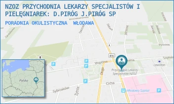 PORADNIA OKULISTYCZNA - NZOZ PRZYCHODNIA LEKARZY SPECJALISTÓW I PIELĘGNIAREK: K. JANKOWSKI I PARTNERZY. SPÓŁKA PARTNERSKA - AL. J. PIŁSUDSKIEGO 66,  WŁODAWA