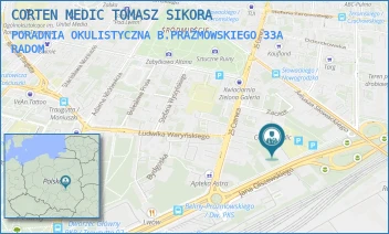 PORADNIA OKULISTYCZNA B.PRAŻMOWSKIEGO 33A - CORTEN MEDIC TOMASZ SIKORA - BELINY PRAZMOWSKIEGO 33 A,  RADOM