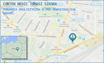 PORADNIA OKULISTYCZNA B.PRAMOWSKIEGO 33A - CORTEN MEDIC TOMASZ SIKORA - BELINY PRAZMOWSKIEGO 33 A,  RADOM