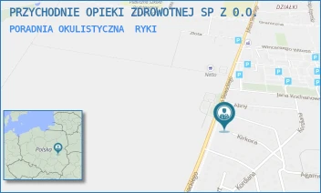 PORADNIA OKULISTYCZNA - PRZYCHODNIE OPIEKI ZDROWOTNEJ SP Z O.O. - KIRKORA 12,  RYKI