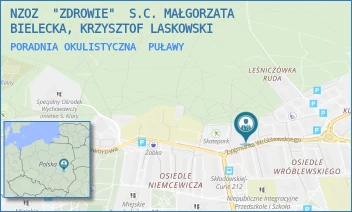 PORADNIA OKULISTYCZNA - NZOZ  "ZDROWIE"  S.C. MAŁGORZATA  BIELECKA, KRZYSZTOF LASKOWSKI - WRÓBLEWSKIEGO 18/13/14,  PUŁAWY