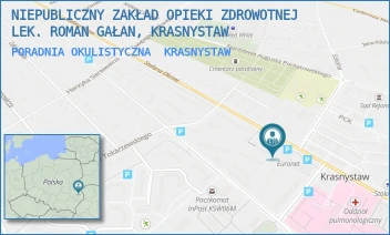 PORADNIA OKULISTYCZNA - NIEPUBLICZNY ZAKŁAD OPIEKI ZDROWOTNEJ LEK. ROMAN GAŁAN, KRASNYSTAW - OKRZEI 25,  KRASNYSTAW