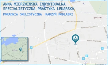 PORADNIA OKULISTYCZNA - ANNA MIERZWIŃSKA INDYWIDUALNA SPECJALISTYCZNA PRAKTYKA LEKARSKA - GWARDII 12,  RADZYŃ PODLASKI