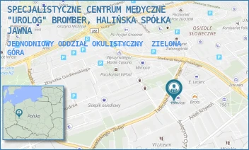 JEDNODNIOWY ODDZIAŁ OKULISTYCZNY - SPECJALISTYCZNE CENTRUM MEDYCZNE "UROLOG" BROMBER, HALIŃSKA SPÓŁKA JAWNA - UL. ANIELI KRZYWOŃ 2,  ZIELONA GÓRA