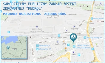 PORADNIA OKULISTYCZNA - SAMODZIELNY PUBLICZNY ZAKŁAD OPIEKI ZDROWOTNEJ "MEDKOL" - UL. PLAC KOLEJARZA 1,  ZIELONA GÓRA