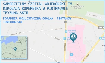PORADNIA OKULISTYCZNA OGÓLNA - SAMODZIELNY SZPITAL WOJEWÓDZKI IM. MIKOŁAJA KOPERNIKA W PIOTRKOWIE TRYBUNALSKIM - UL. RAKOWSKA 15,  PIOTRKÓW TRYBUNALSKI
