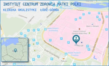 KLINIKA OKULISTYKI - INSTYTUT CENTRUM ZDROWIA MATKI POLKI - UL. RZGOWSKA 281/289,  ŁÓDŹ-GÓRNA