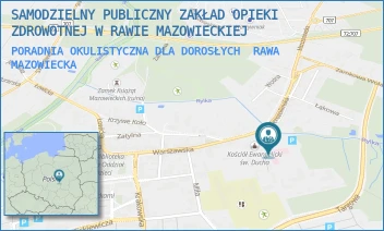 PORADNIA OKULISTYCZNA DLA DOROSŁYCH - SAMODZIELNY PUBLICZNY ZAKŁAD OPIEKI ZDROWOTNEJ W RAWIE MAZOWIECKIEJ - UL. WARSZAWSKA 14, RAWA MAZOWIECKA