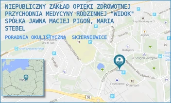 PORADNIA OKULISTYCZNA - NIEPUBLICZNY ZAKŁAD OPIEKI ZDROWOTNEJ PRZYCHODNIA "WIDOK" - UL. MELCHIORA WAŃKOWICZA 7,  SKIERNIEWICE