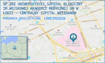 PORADNIA OKULISTYCZNA - SP ZOZ UNIWERSYTECKI SZPITAL KLINICZNY NR 2 UNIWERSYTETU MEDYCZNEGO  W ŁODZI - UL. STEFANA ŻEROMSKIEGO 113,  ŁÓDŹ-POLESIE