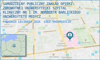 PORADNIA LECZENIA ZEZA - SAMODZIELNY PUBLICZNY ZAKŁAD OPIEKI ZDROWOTNEJ UNIWERSYTECKI SZPITAL KLINICZNY NR 1 IM. NORBERTA BARLICKIEGO UNIWERSYTETU MEDYCZ - UL. DR. STEFANA KOPCIŃSKIEGO 22,  ŁÓDŹ-ŚRÓDMIEŚCIE