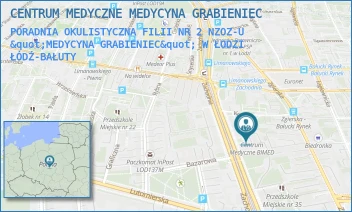 PORADNIA OKULISTYCZNA FILII NR 2 NZOZ-U "MEDYCYNA GRABIENIEC" W ŁODZI - CENTRUM MEDYCZNE MEDYCYNA GRABIENIEC - UL. ZACHODNIA 12A/12C,  ŁÓDŹ-BAŁUTY