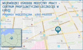 PORADNIA OKULISTYCZNA - WOJEWÓDZKI OŚRODEK MEDYCYNY PRACY - CENTRUM PROFILAKTYCZNO-LECZNICZE W ŁODZI - UL. GDAŃSKA 117A,  ŁÓDŹ-POLESIE