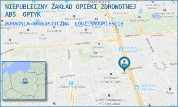 PORADNIA OKULISTYCZNA - NIEPUBLICZNY ZAKŁAD OPIEKI ZDROWOTNEJ ABS  OPTYK - UL. LEGIONÓW 11/13,  ŁÓDŹ-ŚRÓDMIEŚCIE