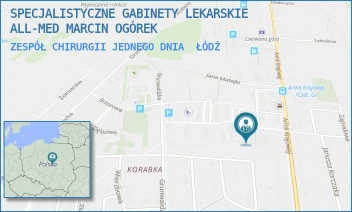 ZESPÓŁ CHIRURGII JEDNEGO DNIA - SPECJALISTYCZNE GABINETY LEKARSKIE ALL-MED MARCIN OGÓREK - UL. ARMII KRAJOWEJ 43A,  ŁÓDŹ