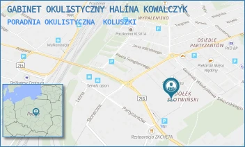 PORADNIA OKULISTYCZNA - GABINET OKULISTYCZNY HALINA KOWALCZYK - UL. KORCZAKA 5,  KOLUSZKI