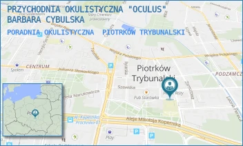 PORADNIA OKULISTYCZNA - PRZYCHODNIA OKULISTYCZNA "OCULUS" BARBARA CYBULSKA - UL. KRAKOWSKIE PRZEDMIEŚCIE 1, PIOTRKÓW TRYBUNALSKI