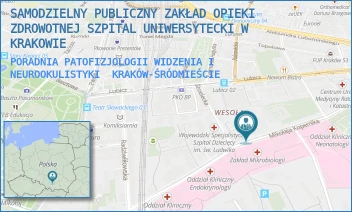 PORADNIA PATOFIZJOLOGII WIDZENIA I NEUROOKULISTYKI - SAMODZIELNY PUBLICZNY ZAKŁAD OPIEKI ZDROWOTNEJ SZPITAL UNIWERSYTECKI W KRAKOWIE - KOPERNIKA  38,  KRAKÓW-ŚRÓDMIEŚCIE