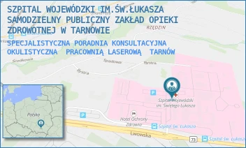 SPECJALISTYCZNA PORADNIA KONSULTACYJNA OKULISTYCZNA  PRACOWNIĄ LASEROWĄ - SZPITAL WOJEWÓDZKI IM.ŚW.ŁUKASZA SAMODZIELNY PUBLICZNY ZAKŁAD OPIEKI ZDROWOTNEJ W TARNOWIE - UL. LWOWSKA 178A,  TARNÓW