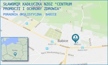 PORADNIA OKULISTYCZNA - SŁAWOMIR KADŁUCZKA NZOZ "CENTRUM PROMOCJI I OCHRONY ZDROWIA" - UL. GOŁĄBA 1,  BABICE