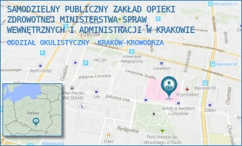 ODDZIAŁ OKULISTYCZNY - SAMODZIELNY PUBLICZNY ZAKŁAD OPIEKI ZDROWOTNEJ MINISTERSTWA SPRAW WEWNĘTRZNYCH I ADMINISTRACJI W KRAKOWIE - UL. KRONIKARZA GALLA 25,  KRAKÓW-KROWODRZA