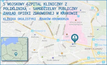 KLINIKA OKULISTYKI - 5 WOJSKOWY SZPITAL KLINICZNY Z POLIKLINIKĄ - SAMODZIELNY PUBLICZNY ZAKŁAD OPIEKI ZDROWOTNEJ W KRAKOWIE - UL. WROCŁAWSKA 1-3,  KRAKÓW-KROWODRZA