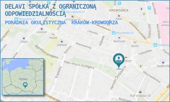 PORADNIA OKULISTYCZNA - DELAVI SPÓŁKA Z OGRANICZONĄ ODPOWIEDZIALNOŚCIĄ - UL. HENRYKA SIENKIEWICZA 34,  KRAKÓW-KROWODRZA