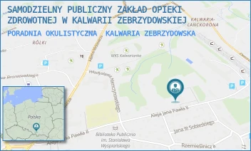 PORADNIA OKULISTYCZNA - SAMODZIELNY PUBLICZNY ZAKŁAD OPIEKI ZDROWOTNEJ W KALWARII ZEBRZYDOWSKIEJ - AL. JANA PAWŁA II 7,  KALWARIA ZEBRZYDOWSKA