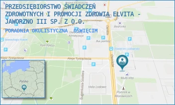 PORADNIA OKULISTYCZNA - PRZEDSIĘBIORSTWO ŚWIADCZEŃ ZDROWOTNYCH I PROMOCJI ZDROWIA ELVITA - JAWORZNO III SP. Z O.O. - UL. CHEMIKÓW 5,  OŚWIĘCIM