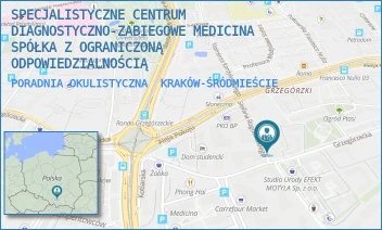 PORADNIA OKULISTYCZNA - SPECJALISTYCZNE CENTRUM DIAGNOSTYCZNO-ZABIEGOWE MEDICINA SPÓŁKA Z OGRANICZONĄ ODPOWIEDZIALNOŚCIĄ - UL. STEFANA ROGOZIŃSKIEGO 5,  KRAKÓW-ŚRÓDMIEŚCIE