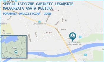 PORADNIA OKULISTYCZNA - SPECJALISTYCZNE GABINETY LEKARSKIE MAŁGORZATA AGATA KUBICKA - UL. GDÓW 1403,  GDÓW