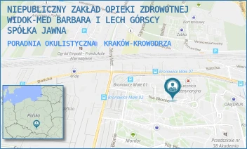 PORADNIA OKULISTYCZNA - NIEPUBLICZNY ZAKŁAD OPIEKI ZDROWOTNEJ WIDOK-MED BARBARA I LECH GÓRSCY SPÓŁKA JAWNA - UL. NA BŁONIE 1,  KRAKÓW-KROWODRZA