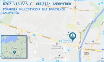 PORADNIA OKULISTYCZNA DLA DOROSŁYCH - NZOZ VISUS"S.C. ODDZIAŁ ANDRYCHÓW - UL. KRAKOWSKA 136,  ANDRYCHÓW