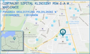 PORADNIA OKULISTYCZNA POLIKLINIKI W CIECHANOWIE  - CENTRALNY SZPITAL KLINICZNY MSW I A W WARSZAWIE - MICKIEWICZA 8,  CIECHANÓW