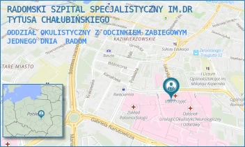 ODDZIAŁ OKULISTYCZNY Z ODCINKIEM ZABIEGOWYM JEDNEGO DNIA - RADOMSKI SZPITAL SPECJALISTYCZNY IM. DR TYTUSA CHAŁUBIŃSKIEGO - TOCHTERMANA 1,  RADOM