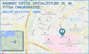 ODDZIAŁ OKULISTYKI - RADOMSKI SZPITAL SPECJALISTYCZNY IM. DR TYTUSA CHAŁUBIŃSKIEGO - TOCHTERMANA 1,  RADOM