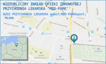 NZOZ PRZYCHODNIA LEKARSKA "MED-PARK" - NIEPUBLICZNY ZAKŁAD OPIEKI ZDROWOTNEJ PRZYCHODNIA LEKARSKA "MED-PARK'' - REYMONTA 8,  MŁAWA