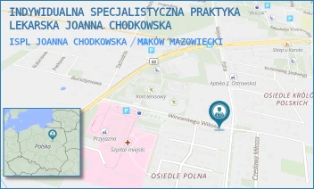 ISPL JOANNA CHODKOWSKA - INDYWIDUALNA SPECJALISTYCZNA PRAKTYKA LEKARSKA JOANNA CHODKOWSKA - WINCENTEGO WITOSA 7A,  MAKÓW MAZOWIECKI