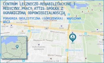 PORADNIA OKULISTYCZNA (GÓRCZEWSKA) - CENTRUM LECZNICZO-REHABILITACYJNE I MEDYCYNY PRACY ATTIS SPÓŁKA Z OGRANICZONĄ ODPOWIEDZIALNOŚCIĄ - GÓRCZEWSKA 89,  WARSZAWA WOLA