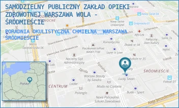 PORADNIA OKULISTYCZNA CHMIELNA - SAMODZIELNY PUBLICZNY ZAKŁAD OPIEKI ZDROWOTNEJ WARSZAWA WOLA - ŚRÓDMIEŚCIE - CHMIELNA 14,  WARSZAWA ŚRÓDMIEŚCIE